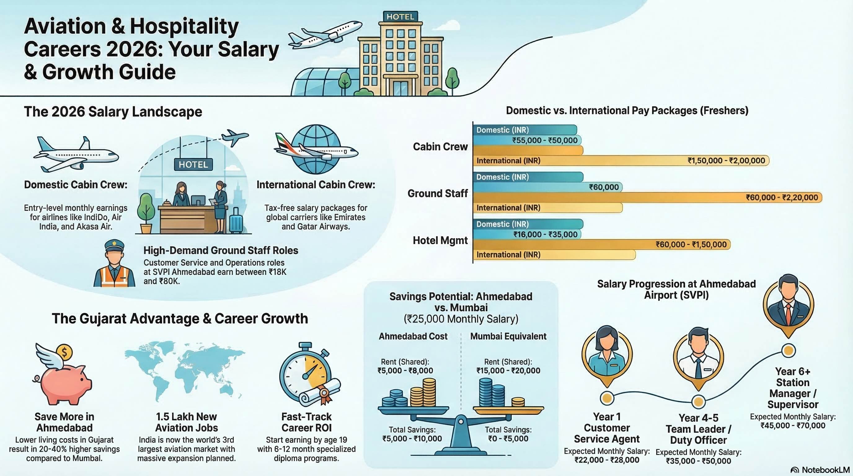 Ground Staff Salary in Ahmedabad Airport 2026: Complete Pay Structure & Benefits Guide - Ground Staff career guide from Wings Institute Vadodara Gujarat